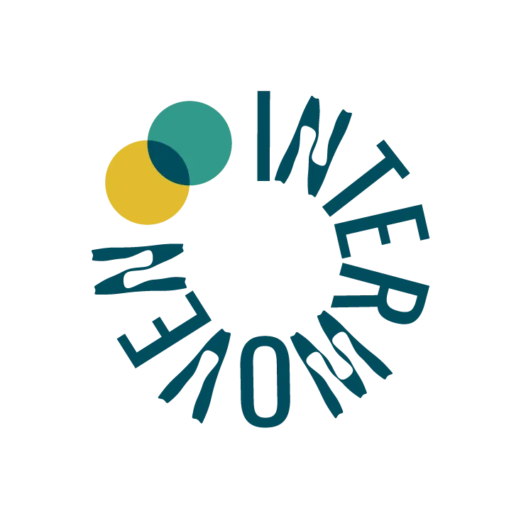 round Interwoven company logo of interlocking yellow and green circles