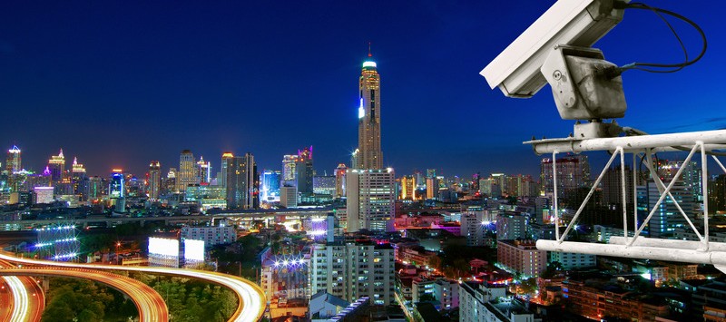 Surveillance Camera looking over the city 